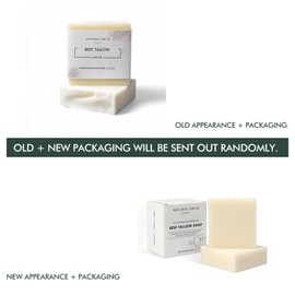 Unscented Tallow Soap Bar 2 Pack, Handmade with Organic Grass-Fed Beef Tallow, Shea Butter, Coconut Oil, Natural Soap for Dry or Sensitive Skin Fragrance-Free