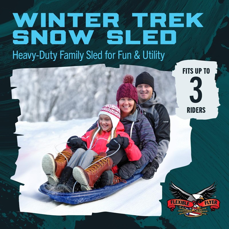 Flexible Flyer Winter Trek 3-Person Large Snow Sled – 5.5