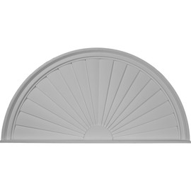 Ekena Millwork PED48X24X02SB Half Round Sunburst Pediment, 48"W x 24"H x 2"P