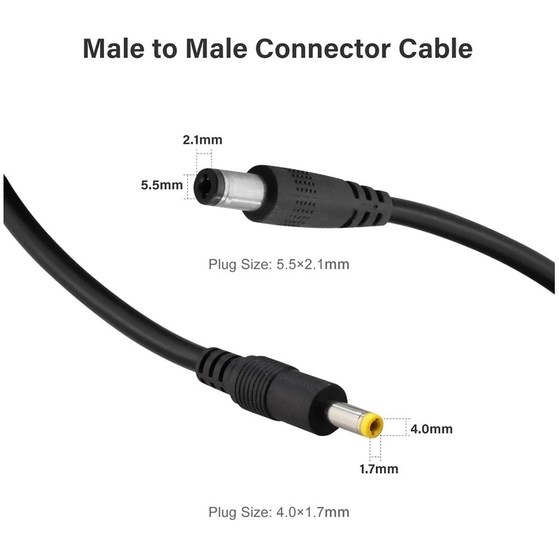 KSK Power Cable 2 Pack for Solar Panel Connector, 5.5x2.1