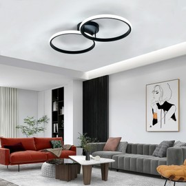 Toolight Toolight LED Deckenleuchte Wohnzimmer Modern, 38W 4275LM LED Deckenlamape Dimmbar, Wohnzimmerlampe mit Fernbedienung 3000K-6500K, Deckenleuchte Schwarz fr Schlafzimmer Wohnzimmer Kche, 54CM