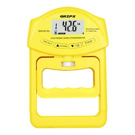 Digital Hand Dynamometer Grip Strength Gauge Automatic Detection of Electronic Grip Force 198 lbs / 90 kg, Yellow