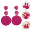 SAFIGLE Pairs Beach Earrings for Women Raffia and Rattan Summer