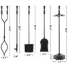 Segawe 5PCS Fireplace Tools Set Wrought Iron Fire Place Tools