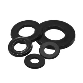 MACHSWON 50pcs Black Nylon Flat Gasket M10 ID 25mm OD 2mm Thick Plastic Washers Rings Eyelets PA66 Nylon Washer Insulating Washer Plastic Washer