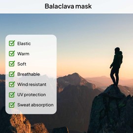 OcioDual Balaclava 6 in 1 Men's Face Mask Airsoft Winter Hat Tube Scarf Men's Mask Winter Balaclava Motorcycle Bicycle Balaclava Ski Durag, sky blue