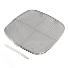 Fryer Splatter Screen 304 Stainless Steel Double Deck Fryer Splatter Shield for Oval Barbecue Machine Home