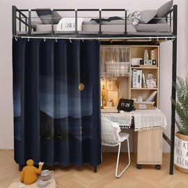 SIQITECHUK Bunk Bed Bottom Curtains Mid-Sleeper Tent Lightproof Cabin Canopy Screen Nets Blackout Canopy Dustproof Bedroom Frame Draperies Student Dormitory Privacy Protection