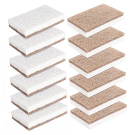ULTECHNOVO 12Pcs Non Scratch Cleaning Sponges Highly Absorbent Coconut Fiber Scrubber for Kitchen Household Cleaning Tools for Dishes and Countertops