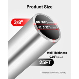 EVIL ENERGY 3/8" OD Aluminum Fuel Line Hard Line Kit 25FT, 1060 Grade Aluminum Tubing Coiled