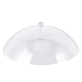 Bird Feeders Clear Bird Feeder Dome Guard with Hook, Weatherproof Acrylic Hanging Cover for Adverse Weather Conditions, Large Diameter Ensures Dry and Seeds