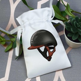 Azeeda 15cm 'Horse Riding Helmet' Satin Drawstring Bag/Pouch (SB00055754)