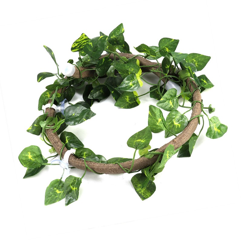 Reptile Climbing Branch Flexible Jungle 3.28ft Rattan 1Pc Vine(3.28ft Rattan+Scindapsus