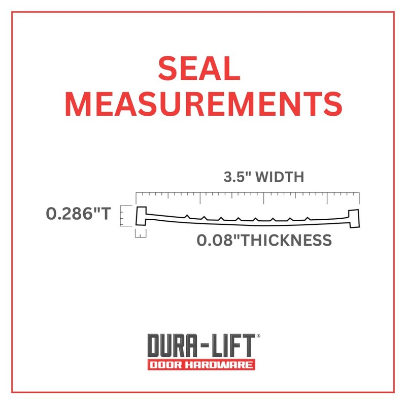 DURA-LIFT Garage Door Double-T Rubber Weather Seal 8' Wide Doors