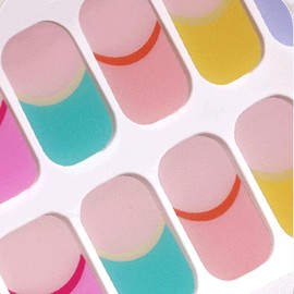 Halb Ausgehärtet UV Gel Nagelfolie, 20 Stück Fingernägel zum Aufkleben Glänzend Nagelsticker Dekoration Nageldesign, Gel Nagel Aufkleber Nagelfolie Selbstklebend (Mehrfarben-Zehn Farben)