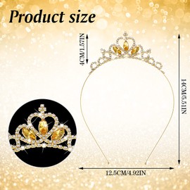 WLLHYF Princess Crown Crystal Sash Tiara Rhinestone Headband Hair Accessories for Women Girls Birthday Christmas Decoration Bride Wedding Headbands