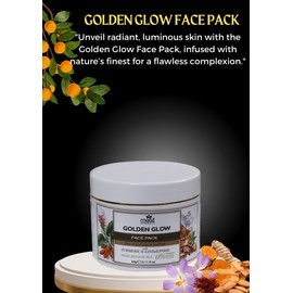 Maaz Herbals Natural Golden Glow Face Pack - Deep cleansing, nourishing almonds, brightening wild turmeric, and soothing rose oil,