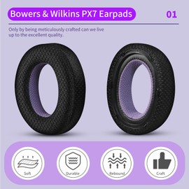 JHK Ear Pads Cushions Replacement for PX7 Over-Ear Headphones Replacement earpads, Cooling Gel Noise Isolation Memory Foam, Added Thickness（Mesh）