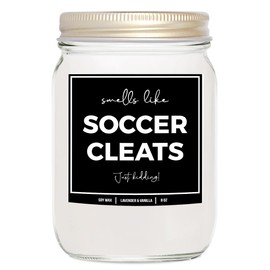 You Nique Designs Soccer Mom Gifts 8oz Candles for Soccer Moms - Birthday, Mothers Day Gifts for Sports Moms - Funny Sports Mom Mothers Day Candle Present Idea (Mahogany Teakwood)