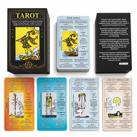 sishui Classic Tarot Cards for Beginners with Meanings on Them, Learning Tarot Deck with Upright & Reversed Insights, Keywords for Love, Money & Career, Premium Large Size 78 Cards