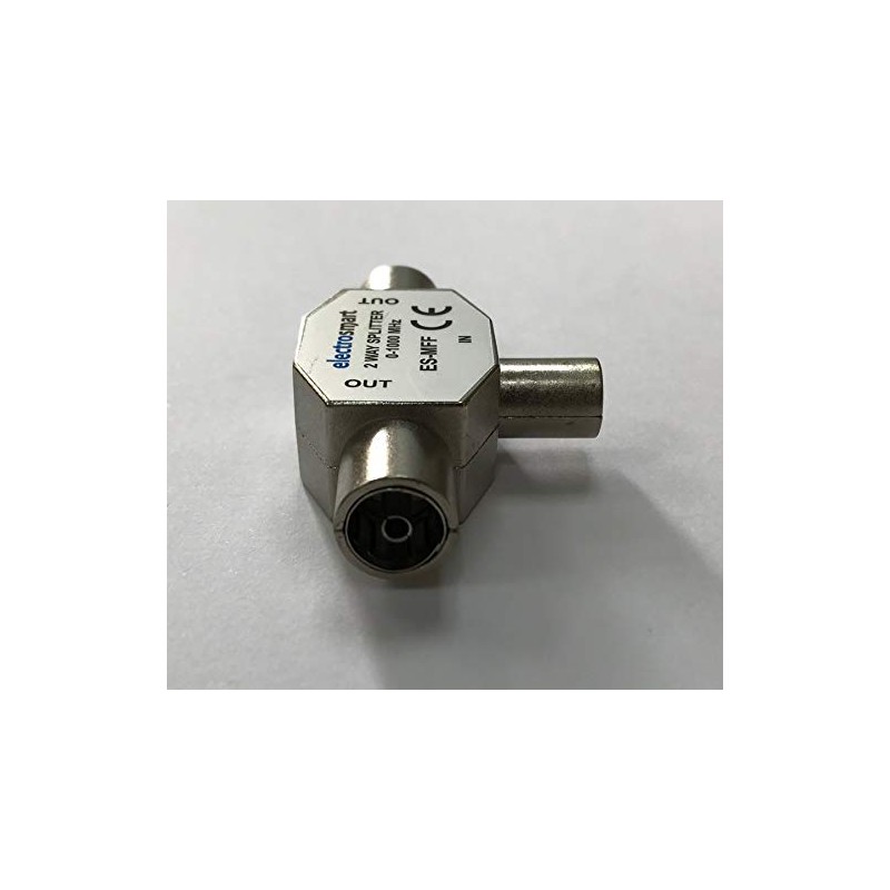 electrosmart TV Aerial Coax Splitter 1 Male to 2 Female