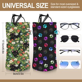 LAOTANGJIA Cat and Dog Paw Eyeglass Glasses cases Bag 4 Pack Leather Soft Sunglasses Case Organizer Bag Sunglasses Sleeve Coin Wallet and Jewelry Jravel Pouch Soft Eyeglass Cases for Women