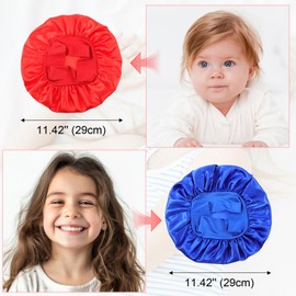 Qianyu 3 Pcs Kid Bonnets for Boys Girls Satin Sleeping Hat Silky Elastic Hair Wrap Wide Band Bonnet Sleep Cap for Overnight Children Natural Long Short Curly Hair