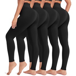 VALANDY Creamlush 4 Pack Leggings for Women-High Waisted Ultra Soft Stretchy Yoga Lounge Pants