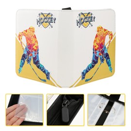 Hockey Card Binder Sleeves 4 Pocket Trading Card Binder 400 Pockets Collector 3-Ring Cards Holder Book Albums, Hockey Card Storage Organizer Case for Sport, Football, Baseball, TCG Cards (Yellow)