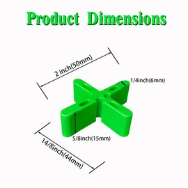 Professional Tall Paving Spacer Green 15mm Height 6mm Width Gap 50 Pieces Per Pack Tile Brick Ceramic Leveling Clips Durable Brick Spacers