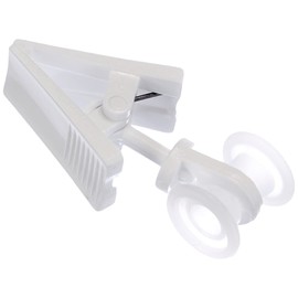 GARDINIA 12 x White Plastic Curtain Track U Track Roller Rings With Clamp