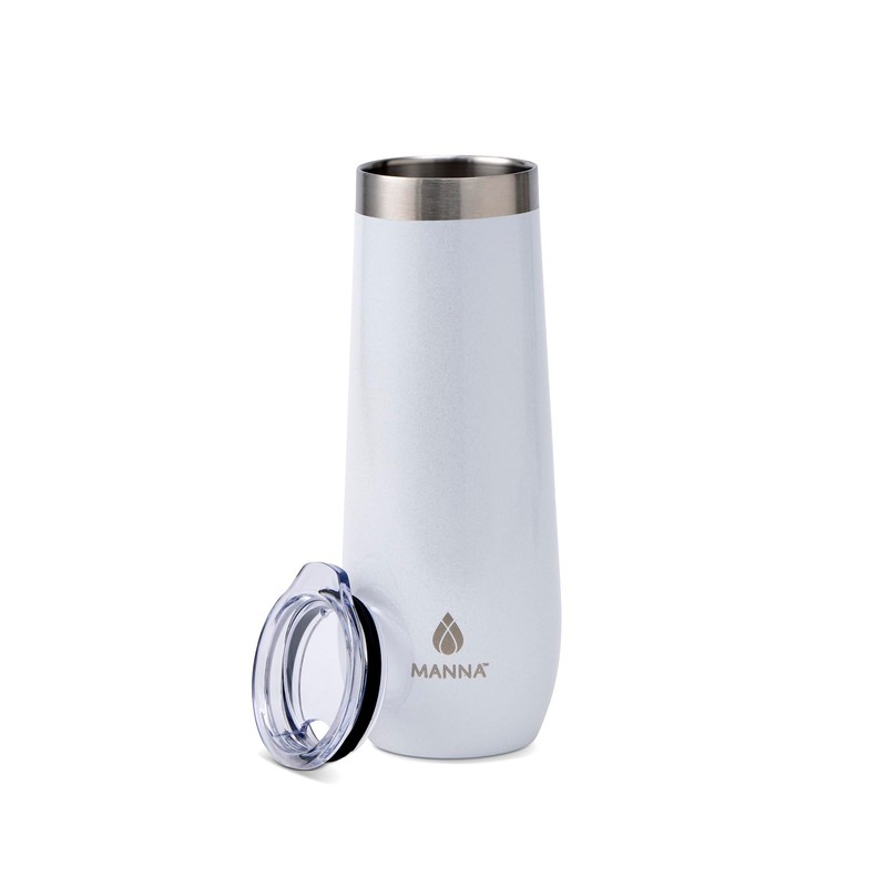 Manna Sleek Champagne Flute Tumbler - 9 Oz - White