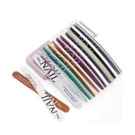 Arctic Bear Market Half Moon 4-Type Nail File Set with 12 Pieces Zebra Wood KWFG2ZGH