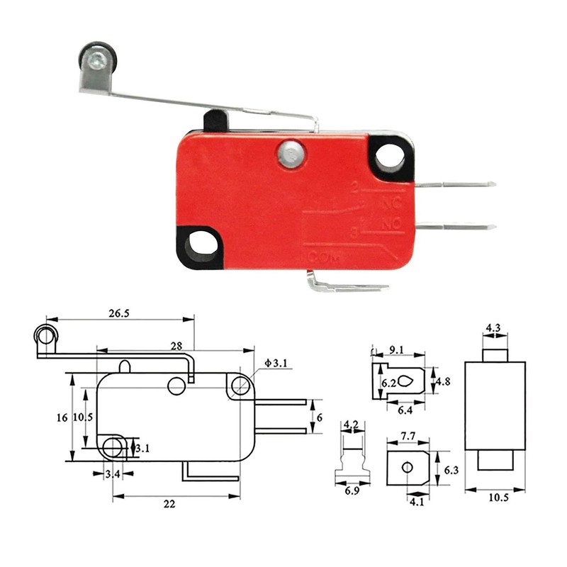 hiBCTR 20-Pack V-156-1C25 SPDT Limit Switches – Silver-Alloy Contacts with