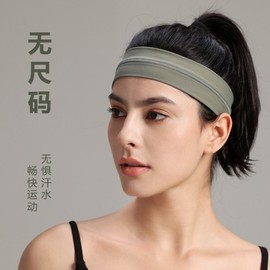 Solid Color Sports Headband - High Elasticity Stretch for Yoga, Running, Fitness Size/Black 5ea