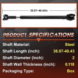 Fexhull 65-9315 Front Drive Shaft Fit for Jeep Wrangler TJ 2-Door 1998-2002, Prop Shaft Driveshaft Assembly 4WD Automatic Transmission Replace OE 52098378, 52098378AC, 65-9315, 938-131