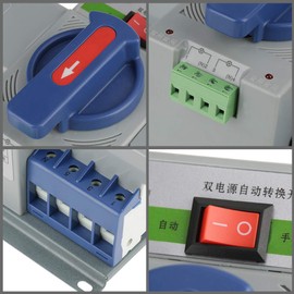 Oumefar Generator Transfer Switch 63A 4 Pole DIN-Rail 220V Automatic Change Over Switch for Power Supply Self Cast Con