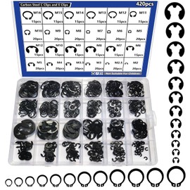 420‑Piece 2.0 mm–12 mm External Retaining Ring & E/C‑Clip Set – Carbon Steel Circlip Assortment Kit