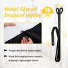 70 Pieces Slip on Drapery Hooks Metal Curtain Hooks Slip