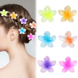 MUNSKT 6 PCS Flower Hair Clips Flower Claw Clips for Medium Thick Hair Strong Hold Hawaiian Style for Women Girls