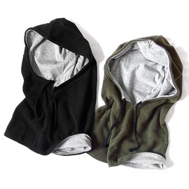 EVERSOUL Balaclava Neck Warmer, Face Guard, Neck Guard, Snood, Scarf, Cold Protection, Windproof, Fleece, Reversible, Set of 2, black khaki