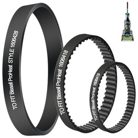 3 Pack Vacuum Belts Replacement for Bissell ProHeat 2X Revolution Pet Carpet Cleaner, Vacuum Cleaner Belts Replace Parts 1606418, 1606419, 1606428, Fit Models: 1548, 1550, 1551, 1551W Series