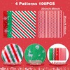 100 Pieces Christmas Wax Paper Sheets, Xmas Deli Paper Wrap,
