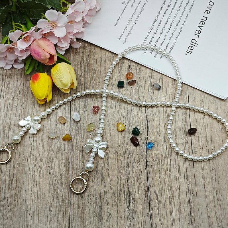 HAOBIN Bag Strap Pearl Chain Carry Strap Bags Chain 100