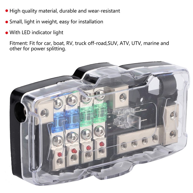 Fuse Box Car Audio Stereo MultiFunctional 4 Way Distribution Holder