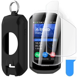 Suoman for Garmin Edge 1050 Case, [Anti-Scratch] TPU High Definition Clear Screen Protector, Full Around Electroplate Soft EPU Protective Cover -Black