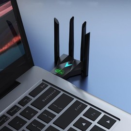 WiFi USB Adapter AC1300, geeignet für Desktop PC 2.4G/5G Dual Band 1300M Wireless Netzwerkadapter, Wifi Dongle, unterstützt Windows 11/10/8.1/8/7/XP/Mac