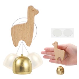 VPbao Wooden Doorbell Shopkeeper Bell for Door Opening Entrance Small Animal Wind Chimes Children Safety Fridge Opening Wood Animal Ornament Bell Suction Cup Door Bell Grass Mud Horse