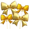 Chictry 4 Pcs Gold Bow Balloons Bowtie Theme Decorations for