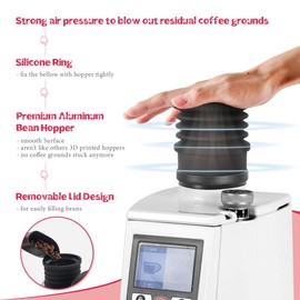 Single Dose Hopper Compatible with Eureka Atom Espresso Grinder Aluminum Single Dose Coffee Grinder Hopper and Lid with Silicone Bellow Air Blower
